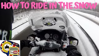 How to ride a motorcycle in the snow WARNING I SING read description Riding tips and help [upl. by Wilkens874]