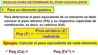 Peso Equivalente en Cálculos Estequiométricos Química [upl. by Frayda]