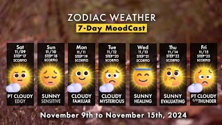 Zodiac Weather November 9th  15th  Siriusjoycom [upl. by Hakaber568]