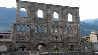 Roman theater of Aosta Aosta Aosta Valley Italy Europe [upl. by Htrap]