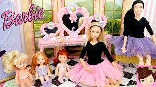 Elsa Anna Toddlers take Ballet Lesson with Barbie Ballerina  12 Dancing Princesses Dance Studio [upl. by Nadia444]