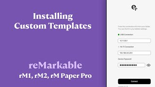 Installing Custom Templates  reMarkable Paper Pro [upl. by Anitap]