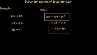 how to convert kva to kw  electrical formulas and calculations [upl. by Annalee59]