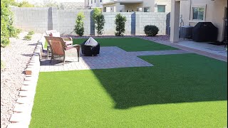 Pavers and Turf Installed in Arizona Back Yard [upl. by Georges]