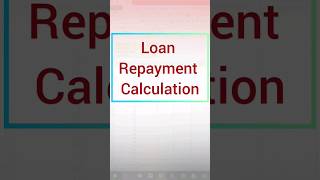 Loan repayment Calculation by Pmt formula excel exceltutoring shorts [upl. by Gottlieb]