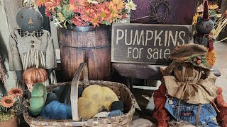 Old Fashioned Inspired Decorating Fall Antique Cottage Farmhouse at Bridgewater Primitives Autumn [upl. by Eissolf]