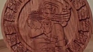 Wooden Mayan Calendar cnc milling  3D engraving vcarving [upl. by Linkoski812]