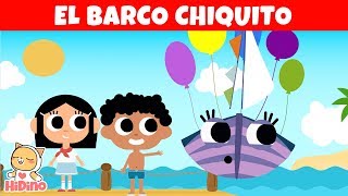 ⛵️ El Barco Chiquito ⚓️ HiDino Canciones Para Niños [upl. by Ahsatel278]