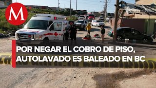 Atacan a balazos a empleados de un autolavado en Tijuana Baja California [upl. by Nnaylrebmik]