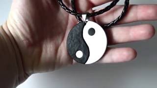 TUTO 30 D I Y  Pendentif Ying Yang effet cuir en FIMO [upl. by Aseefan]