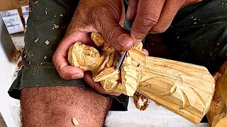 amazing hand carved wooden sculpture [upl. by Sadye]