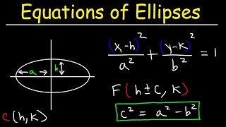 Writing Equations of Ellipses In Standard Form and Graphing Ellipses  Conic Sections [upl. by Unam]