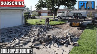 Massive Concrete Driveway Demo amp Setup Part 1 [upl. by Eimrots499]