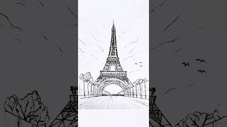 DRAW the Eiffel Tower like a PRO in 5 Minutes  art drawing [upl. by Enimassej686]