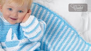 Easy Repeat Crochet Easy Baby Blanket [upl. by Annatsirhc]