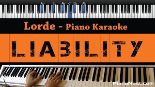 Lorde  Liability  Piano Karaoke  Sing Along  Cover with Lyrics [upl. by Brawley]