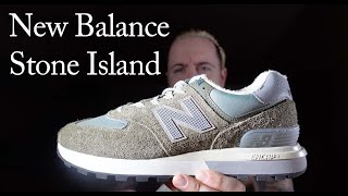 New Balance 574 Legacy Stone Island Steel Blue Review On Feet And Size Guide [upl. by Nnawtna120]