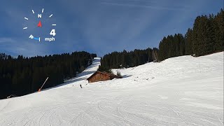 UPTO 33MPH down all of GREEN A at MEGEVE ski resort  GoPro HD POV Skiing  Feb 2024 [upl. by Aihtenyc]