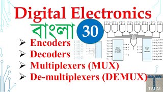 Digital Electronics Bangla 30  Multiplexer DeMultiplexer Encoder Decoder MUX DeMUX  Tajim [upl. by Nirre]