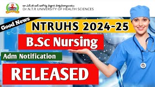 NTRUHS BSc Nursing 202425 Notification RELEASED  Good News Limited Period for Application [upl. by Semajwerdna]