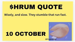 Hrum Quote 10 October  quotWisely and slow They stumble that run fastquot [upl. by Maddocks]