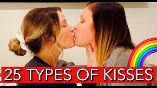 25 TYPES OF KISSES   Lesbian Couple [upl. by Anelam]