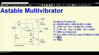 LTSpice Opamp Astable Multivibrator  Simulation [upl. by Arted]