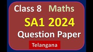 8th Class Maths SA1 Question Paper 2024 Hyderabad Telangana FocusEducation432 [upl. by Allerym216]