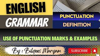 English Grammar  Punctuation  Definition  Use Of Punctuation Marks amp Examples [upl. by Anasxor]