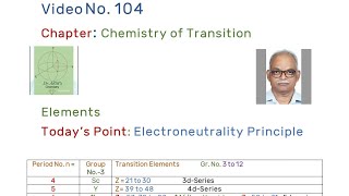 Chemistry of Transition Elements Electroneutrality Principle DrARMsChemistry [upl. by Celestina]