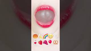 Asmr food 🥮🍌🌈😬🫧🥤🍓🍇🎈🥨 asmr food foryou viralvideo asmrsounds emoji foodchallenge [upl. by Dranyar689]