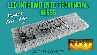 Intermitente LED secuencial con NE555 Fácil de hacer [upl. by Attelrahs]