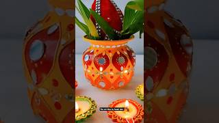 Handpainted Kalash kalash chhathpuja chhath bihari mirrorwork youtubeshorts youtubevideo [upl. by Ycnalc]