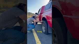 I GOT A FLAT TIRE camper truckcamper vanlife travelvlog travel camping shorts [upl. by Hodgson337]