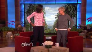 Can Ellen Do More PushUps Than Michelle Obama [upl. by Nosnev169]