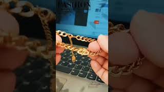 2024 Double D Chunky Cuban link Chain 18k Gold Plated Stainless Steel Bracelet For Women shortvideo [upl. by Manvell]