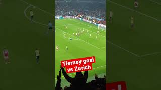 Kieran Tierney goal vs Zurich [upl. by Atiuqrehs]