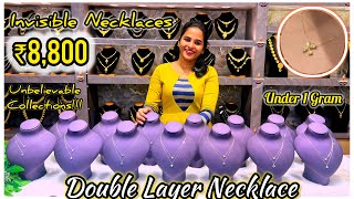 ₹8800 Double Layer Invisible Necklace  Best Budget Gift For Diwali 🪔  Under 1 Gram [upl. by Orth474]