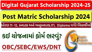 Post Matric Scholarship 202425  OBCSEBCEWS Scholarship 2024  Digital Gujarat Scholarship 2024 [upl. by Ayanad]