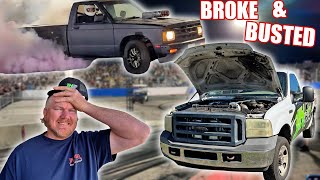 My 60 Powerstroke Burnout Truck Broke Before The Burnout S10 Caught On Fire Best Day Ever [upl. by Jamey843]