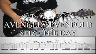 AVENGED SEVENFOLD  SEIZE THE DAY Solo  Guitar Cover Tutorial FREE TAB [upl. by Jollenta]