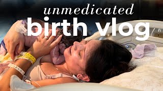 POSITIVE NATURAL BIRTH VLOG  No Epidural Hospital Experience [upl. by Annaierb]