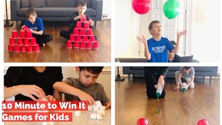 10 Minute to Win It Games For Kids  Fun Family Indoor Activities  Easy At Home Games for Kids [upl. by Herwig180]