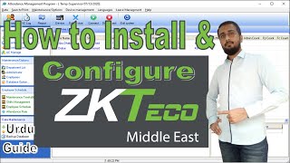 ZKTECO middle east Time Attendance software Installation and Configuration urdu tutorial [upl. by Assanav]