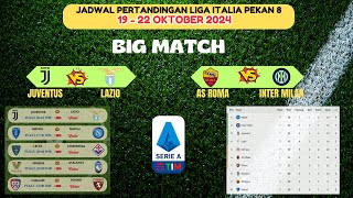 JADWAL PERTANDINGAN LIGA ITALIA PEKAN 8BIG MATCH JUVENTUS VS LAZIOAS ROMA VS INTERMILAN [upl. by Ylrac]