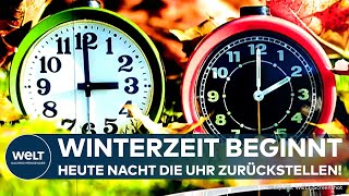 Zeitumstellung 2024 Winterzeit beginnt in Deutschland Uhren um eine Stunde zurückdrehen [upl. by Eidnam]