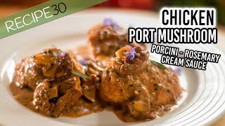 Chicken with Port Wine Mushroom Cream Sauce  One Pan [upl. by Kolnick]