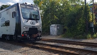 TRAINS EXO CRRC Coaches and Cab Car Forward in Revenue Service at Gouin Blvd Crossing [upl. by Nodnarg]