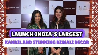 Twinkle Khanna Amruta Fadnavis amp Gayatri Ruia Launch Indias Largest Kandil amp Stunning Diwali Decor [upl. by Assirak596]