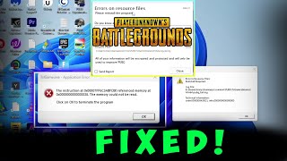 PUBG errors on resource files the instruction at referenced memory could not be read  SOLVED ✅ [upl. by Irianat]